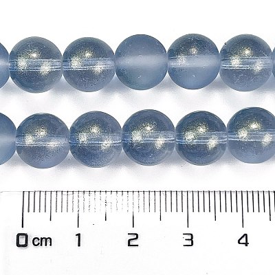 Frosted Transparent Glass Bead Strands GLAA-P065-10mm-10-1