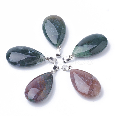 Natural Indian Agate Pendants G-S292-12F-1