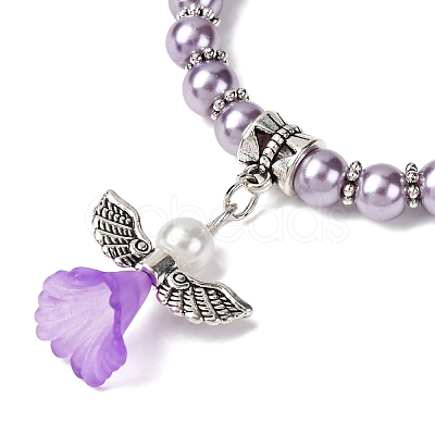 Lovely Wedding Dress Angel Bracelets for Kids BJEW-JB00727-09-1