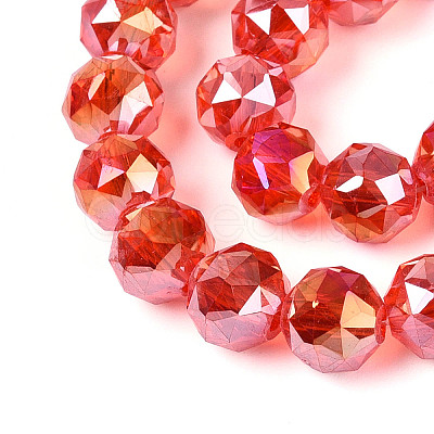 AB Color Plated Transparent Glass Round Beads Strands EGLA-T029-8mm-12T-11-1