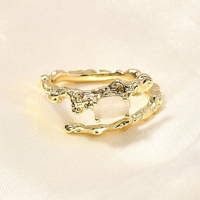 Oval Brass Cat Eye Cuff Rings for Women RJEW-U042-01G-1