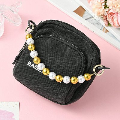 Plastic Imitation Pearl Bead Bag Extension Chains FIND-CJ00004-1