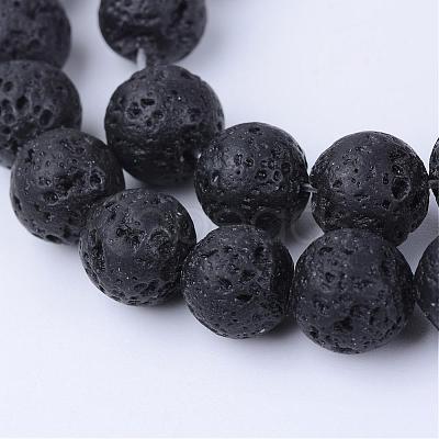 Natural Lava Rock Beads Strands G-Q462-10mm-24-1