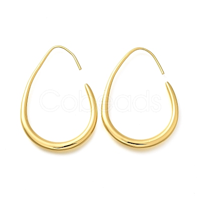 Teardrop Brass Dangle Earrings EJEW-R018-01G-1