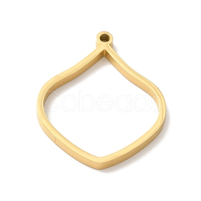 Ion Plating(IP) 304 Stainless Steel Open Back Bezel Pendants High Polished STAS-K208-18-1