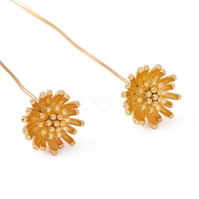 Brass Daisy Flower Head Pins  FIND-B009-09G-1