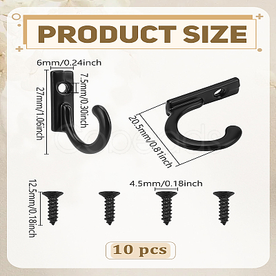 Zinc Alloy Wall Mounted Coat Hook Hangers AJEW-WH0348-682-1