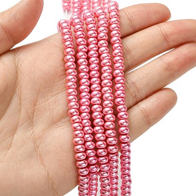 Eco-Friendly Spray Painted Glass Rondelle Bead Strands DGLA-L003-3x5mm-26-1