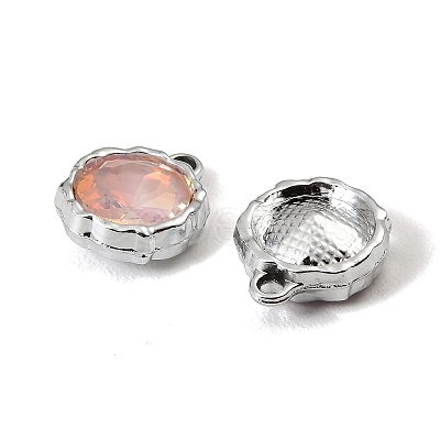 UV Plating Alloy Glass Pendants FIND-K032-44P-1