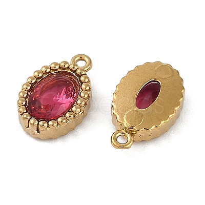 Ion Plating(IP) 304 Stainless Steel Micro Pave Cubic Zirconia Charms STAS-K256-19G-04-1