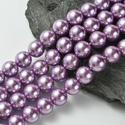 Eco-Friendly Glass Pearl Beads Strands HY-A008-12mm-RB056-1