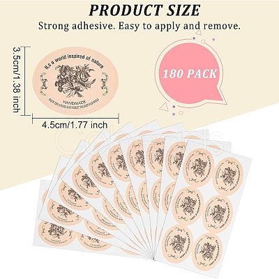 30Sheets Self-Adhesive Kraft Paper Gift Tag Stickers DIY-OC0009-12-1