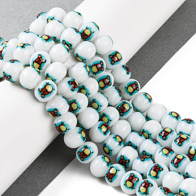 Printing Glass Beads for Necklaces Bracelets Making GLAA-B020-02A-06-1