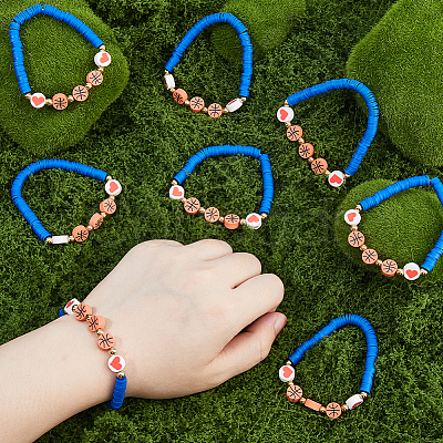 24Pcs Polymer Clay Heishi Beads Stretch Bracelets BJEW-DC00017-1