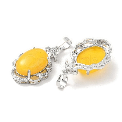 Natural White Jade Dyed Oval Pendants G-NH0025-15P-07-1