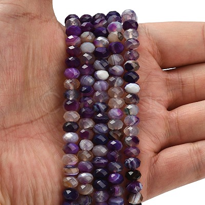 Natural Banded Agate Beads Strands G-Z111-A01-04-1
