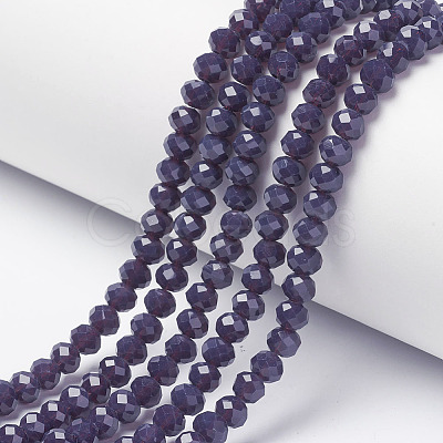 Opaque Solid Color Glass Beads Strands X-EGLA-A034-P4mm-D13-1