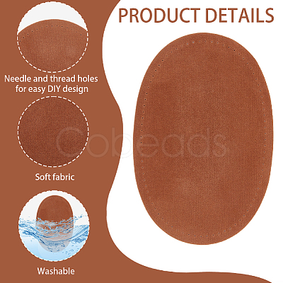 4Pairs Oval Imitation Leather Sew On Patches PATC-CY0001-82-1