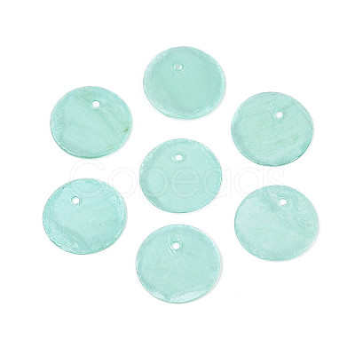 Spray Painted Natural Capiz Shell Disc Charms X1-BSHE-T014-02D-1