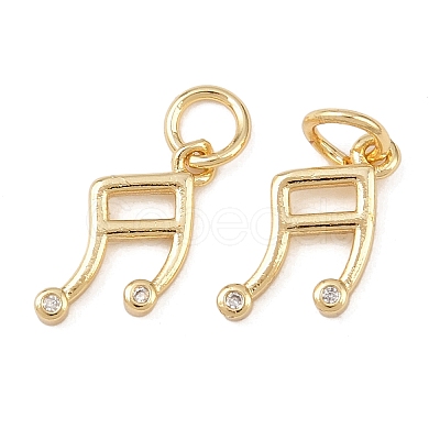 Brass Micro Pave Cubic Zirconia Pendants KK-G544-40G-1
