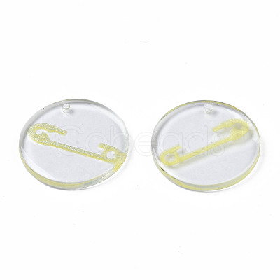 Transparent Resin Pendants RESI-N030-005C-1