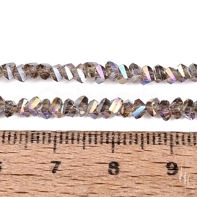 Electroplate Transparent Glass Beads Strands EGLA-Q139-01A-A06-1