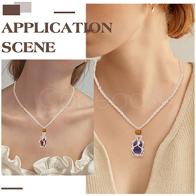 12Pcs 3 Colors Waxed Polyester Cord Macrame Pouch Pendant Slider Necklace Making NJEW-GO0001-24-1