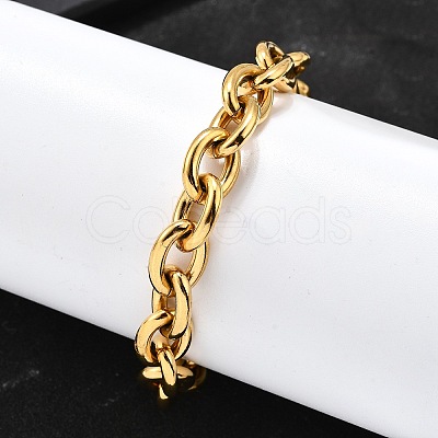 304 Stainless Steel Cable Chain Bracelets for Women BJEW-Q050-01C-G-1