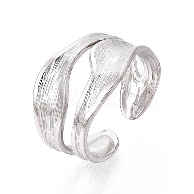 Non-Tarnish 304 Stainless Steel Cuff Ring RJEW-N038-112P-1