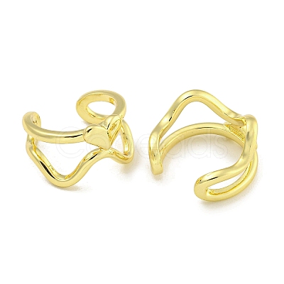 Brass Cuff Earrings EJEW-C104-006G-1