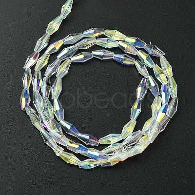 Transparent Electroplate Glass Beads Strands GLAA-K064-05A-AB03-1