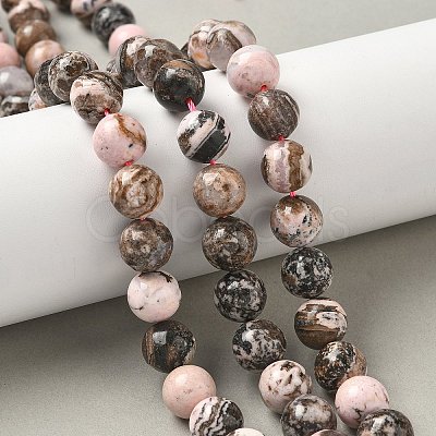 Natural Argentina Rhodonite Beads Strands G-G271-B02-10mm-1