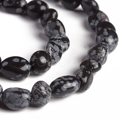 Natural Snowflake Obsidian Beads Strands G-D0002-D60-1