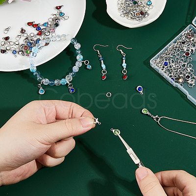 DIY Teardrop Alloy Rhinestone Pendent Decoration Making Kits DIY-FH0008-96-1