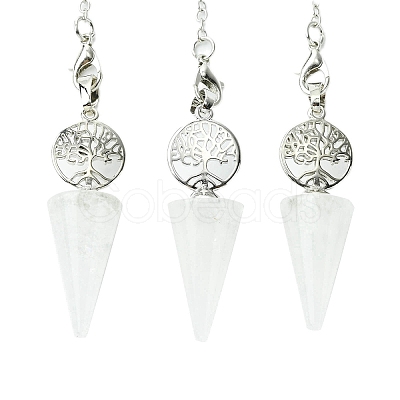 Natural Quartz Crystal Cone Dowsing Pendulum Big Pendants G-C114-02P-21-1