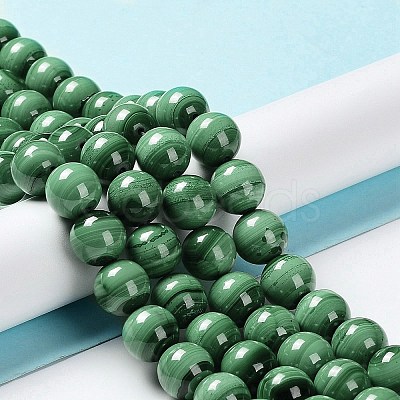 Natural Malachite Beads Strands G-F571-27AB1-14mm-1