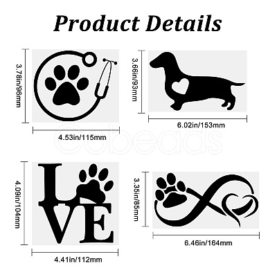8 Sheets 4 Style Infinity Love & Bird Laser Style Plastic Adhesive Car Stickers STIC-GF0001-04B-1