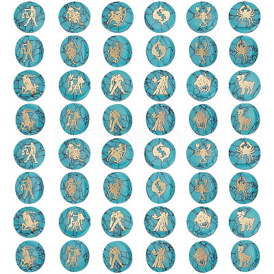 24Pcs 12 Styles Synthetic Turquoise Beads G-PH0002-77-1