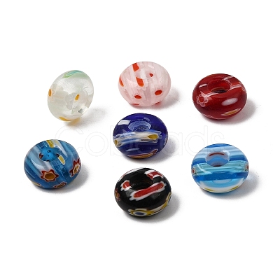 Handmade Millefiori Lampwork European beads X-LK-R010-M-1