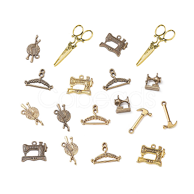 PANDAHALL ELITE 90 Pcs 9 Styles Tibetan Style Alloy Pendants TIBEP-PH0001-20-1