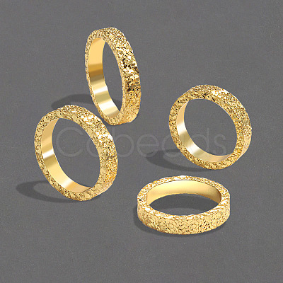 Brass Crushed Ice Pattern Finger Rings FS-WG1F485-05-1