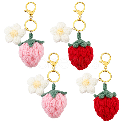 4Pcs 2 Style Handmade Cotton Keychains KEYC-PH01612-1