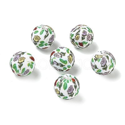 Floral Silicon Beads SL-CBAC986-03B-1