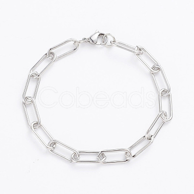 Tarnish Resistant 304 Stainless Steel Paperclip Chains X-STAS-I146-01P-1