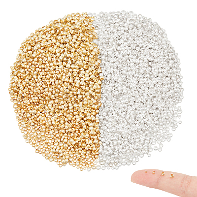 400Pcs 8 Styles Rondelle Brass Crimp Beads KK-NB0003-83-1