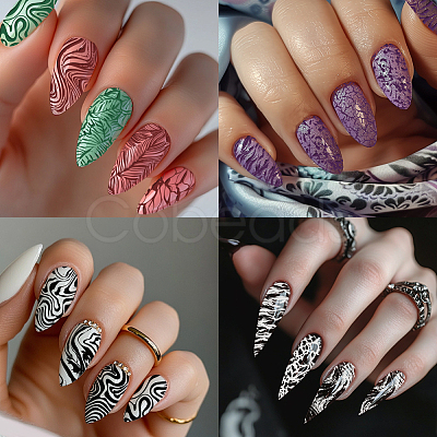 Stainless Steel DIY Nail Art Templates MRMJ-WH0092-083-1