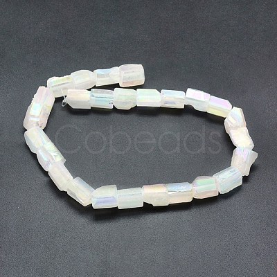 Electroplated Natural Quartz Crystal Beads Strands G-P368-02-1