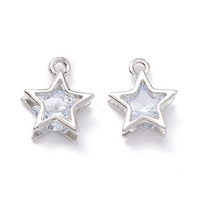 Alloy Clear Cubic Zirconia Charms LS-ZIRC-A022-01P-1