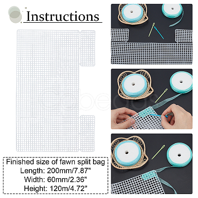 Resin Mesh Canvas Bag Sheets DIY-WH0260-18-1