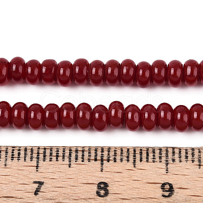 Opaque Solid Color Glass Beads Strands GLAA-ZX008-4mm-18O-1
